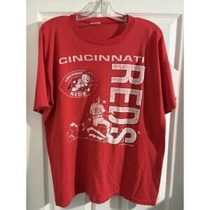 Vtg 1990 MLB Cincinnati Reds Single Stitch Shirt Sz L Artex
